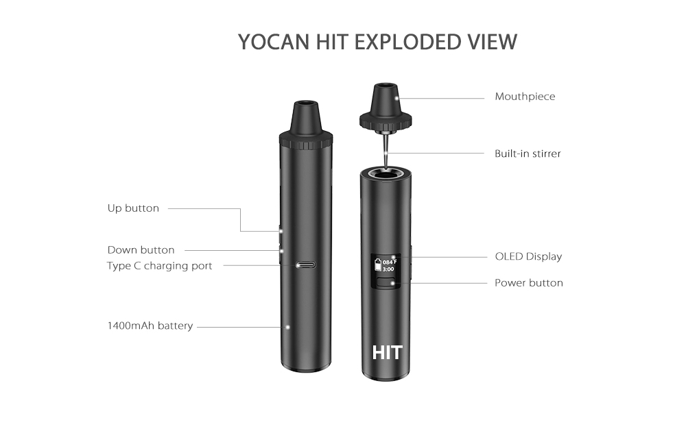 Original Yocan Hit Dry Herb Va - огляд і ціна Dry Herb Vaping Accessories