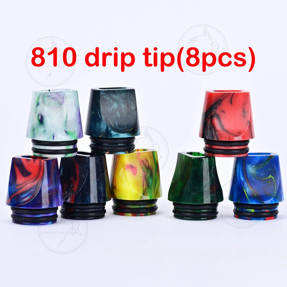 8pcs Wolfcoolvape Atomizer 810 - огляд і ціна Drip Tip Resin